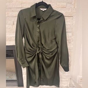 Olive Green Button-Up Dress size xs